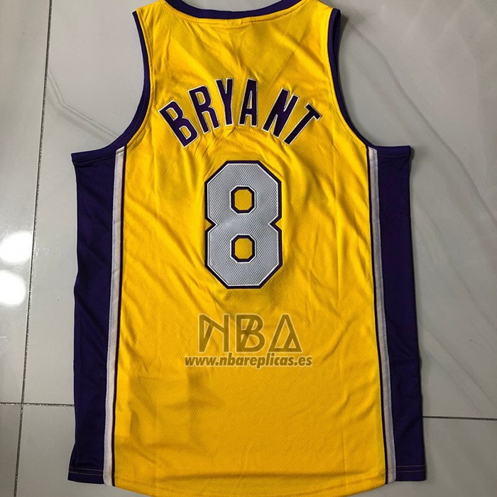 Camiseta Los Angeles Lakers Kobe Bryant NO 8 Mitchell & Ness 2001-02 Amarillo